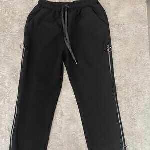 VENTI6 Black Zipper Jogger